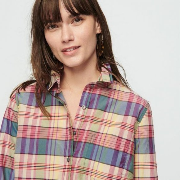JCrew Classic popover shirt in plaid print - Picture 3 of 4